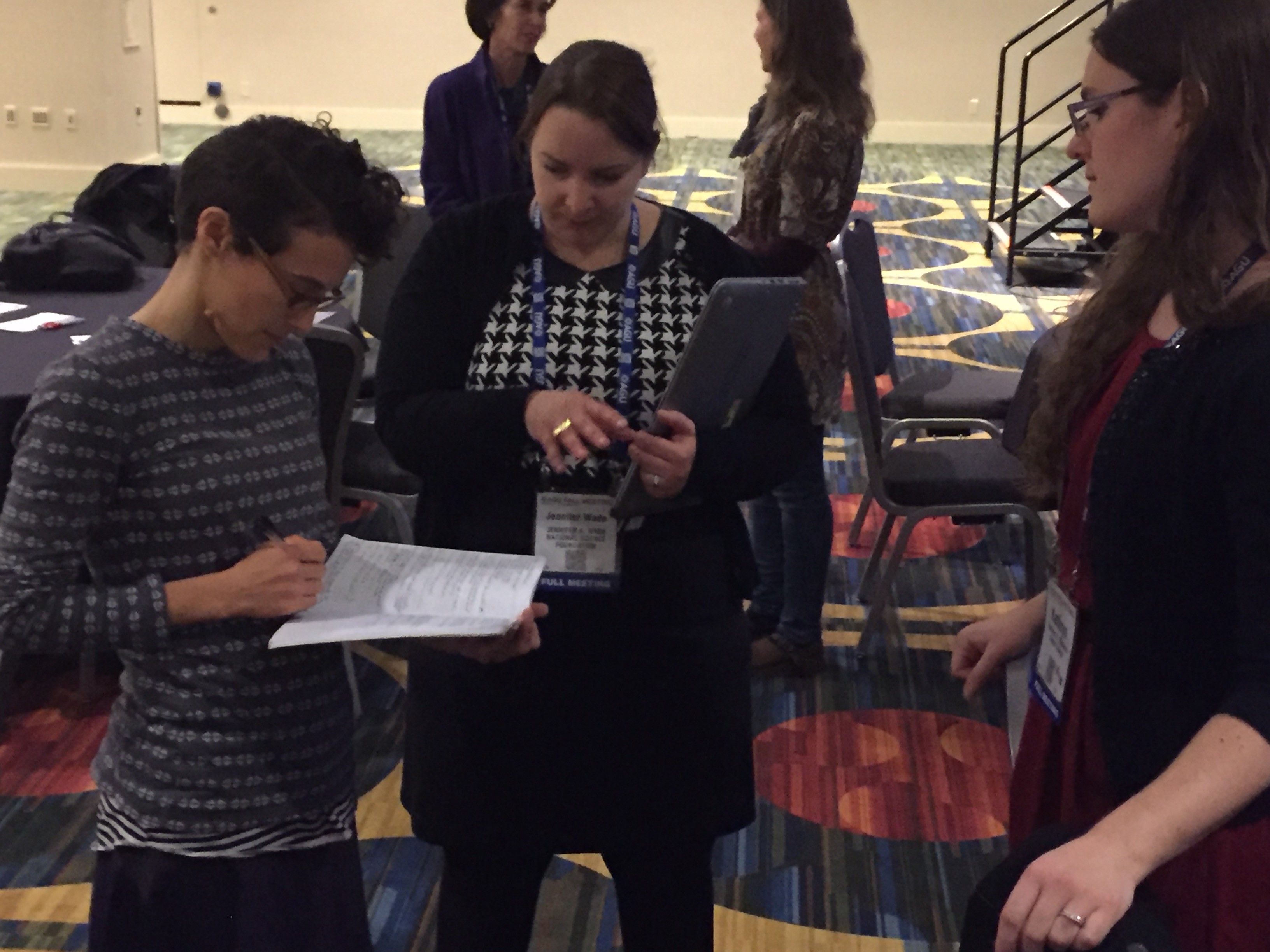 Photo of EAR Program Director Jennifer Wade speaking with NSF workshop attendees